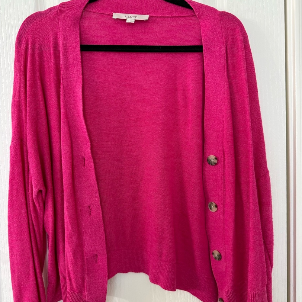 Women's Pink Cardigan Sweater - Picture 2 of 4
